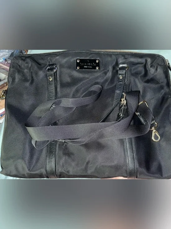 Kate Spade EUC Black Nylon and Leather Convertible Laptop/Tablet Bag