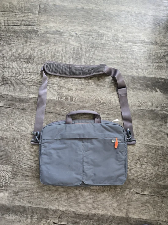 Gray Men's Laptop Messenger Bag with Adjustable Strap