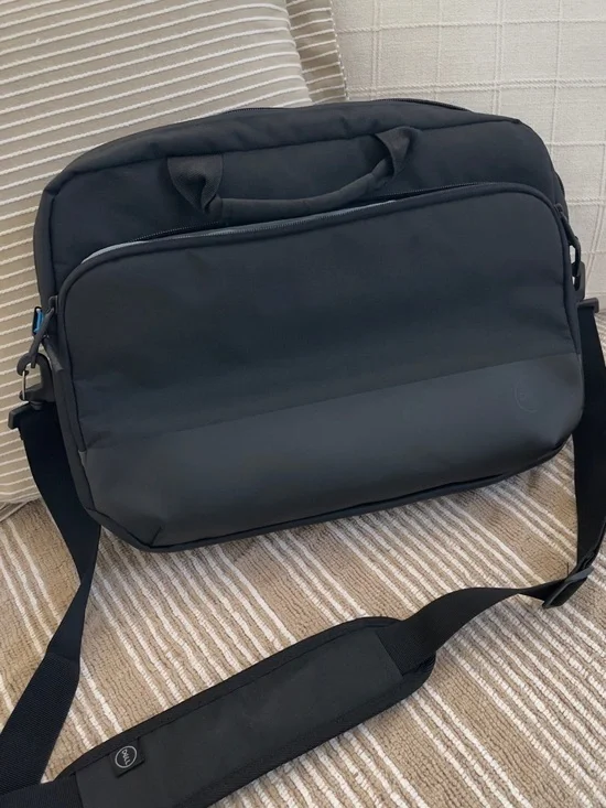 Men's Black Laptop Messenger Bag - Sleek Travel Briefcase