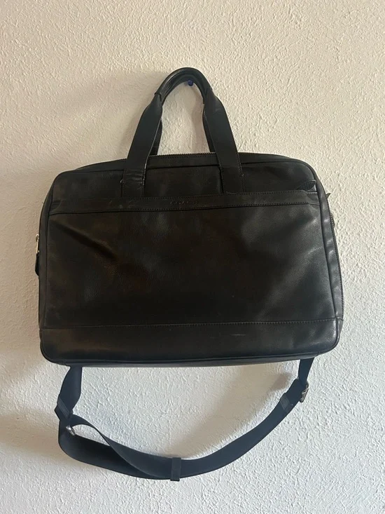 Coach Black Leather Laptop Briefcase