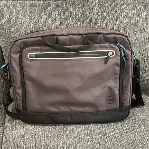 Dell Gray and Black Laptop Briefcase with Blue Accent