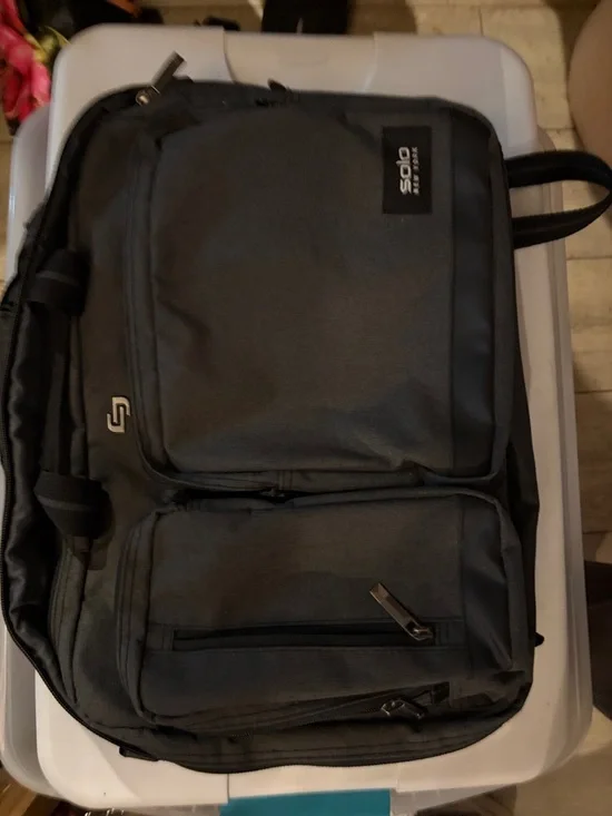 Men's Gray Tech Backpack - Professional Commuter Bag