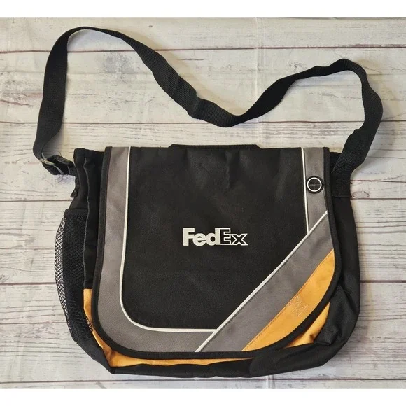 FedEx Logo Leeds Laptop Bag Black, Gray & Orange