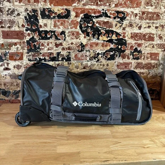 Columbia Landroamer Rolling Duffle Luggage Wheeled Travel Bag Black Gray