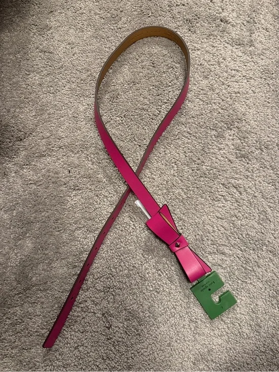 kate spade Hot Pink bow belt with spade