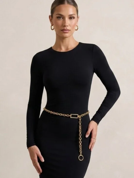Vintage Gold Tone  Metal Boho  Chain Belt