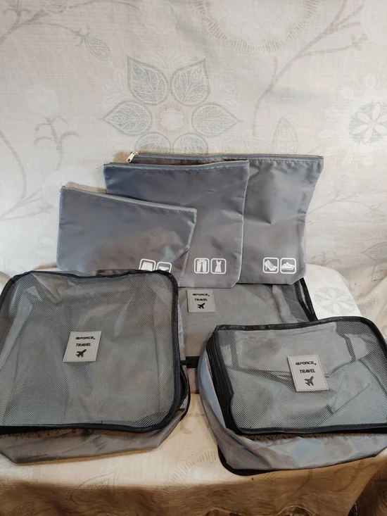 G Force Travel 6pc Travel Packing Organizer Set - Gray