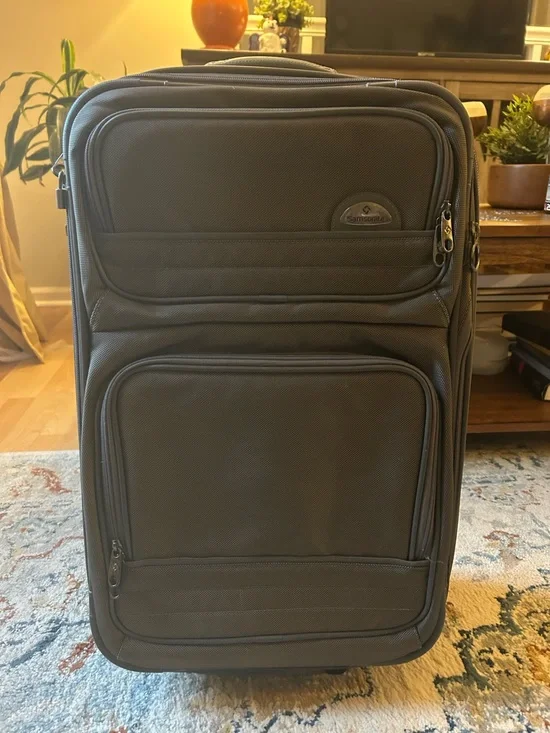 Samsonite 2-Wheel Softside Carry-On Suitcase Gray 24” Good Condition