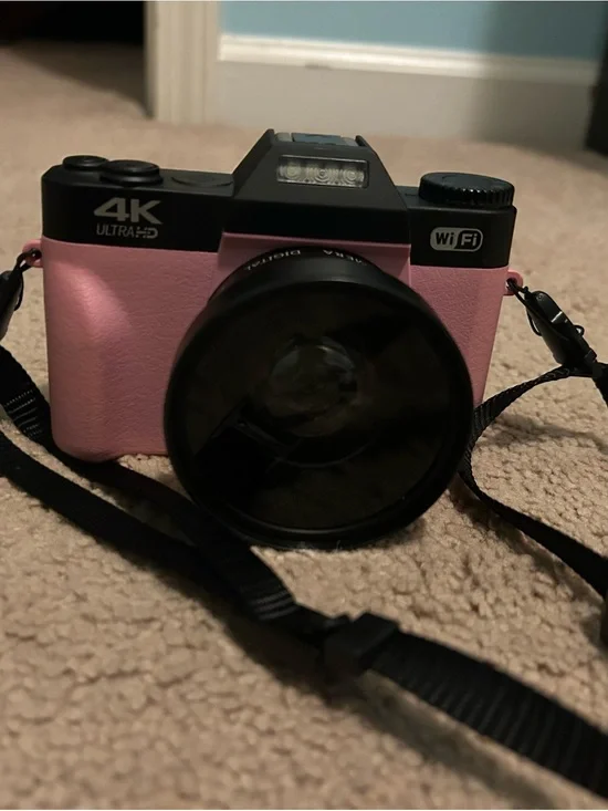 4K Ultra HD Pink WiFi Digital Camera - Portable Photo & Video