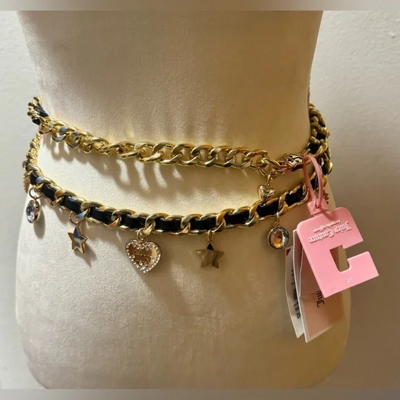 Juicy couture multi charm  gold belt