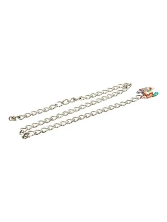 Chanel CC Logo Chain Belt National Flag Silver Multicolor Metal