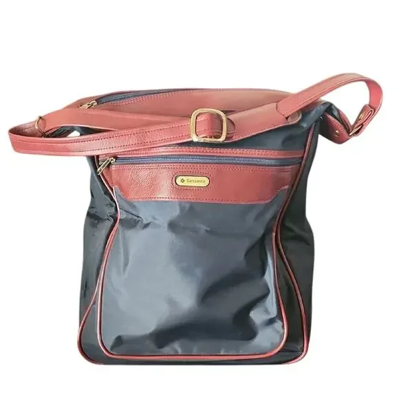 Samsonite Navy and Burgundy Shoulder Travel Bag