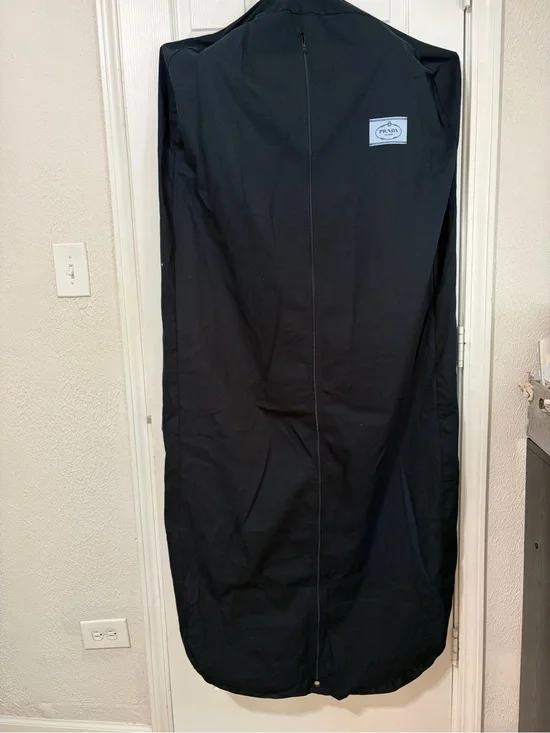 PRADA Garment Carrier Suit Bag Black Cotton With Logo +PRADA Hanger Large