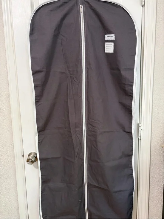 THOM BROWNE Garment Carrier Suit Bag gray Cotton With Logo + Velvet Hanger