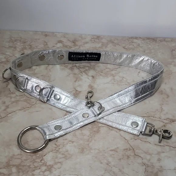 Allison Burns Silver Metallic Strap with Hardware