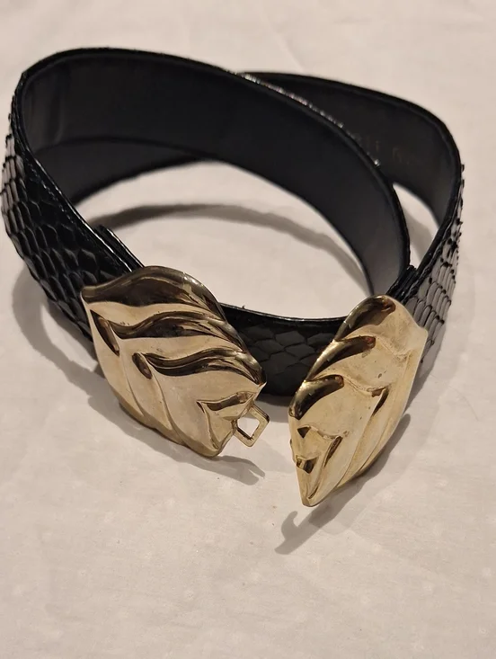 Carlisle Snakeskin Belt With Brass Buckle