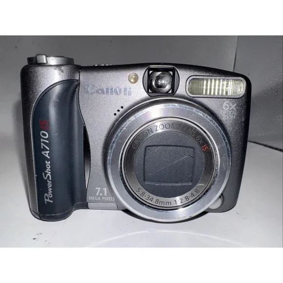 Canon PowerShot A710 IS 7.1MP Digital Camera Metallic Gray SD Card & Case Tested