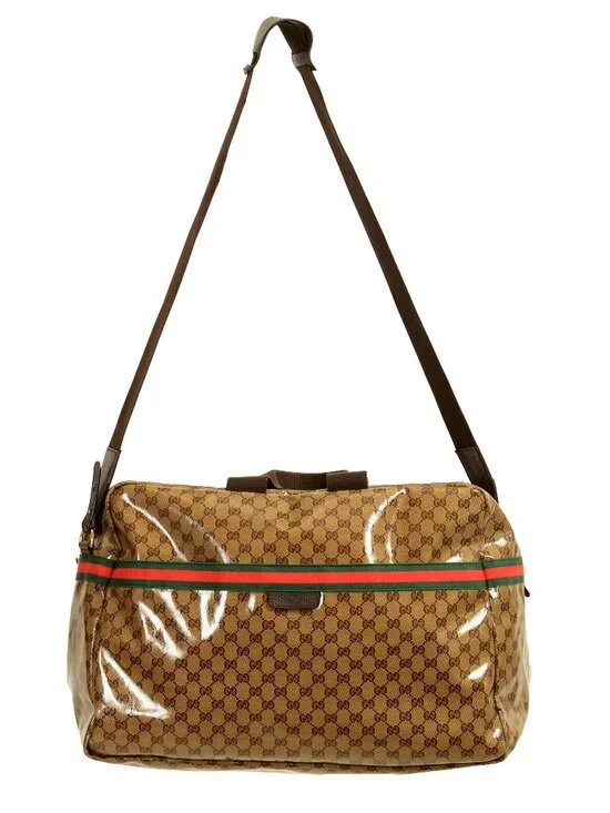 Gucci Men's GG Crystal Web Duffle Gym Weekender Travel Extra Large Bag
