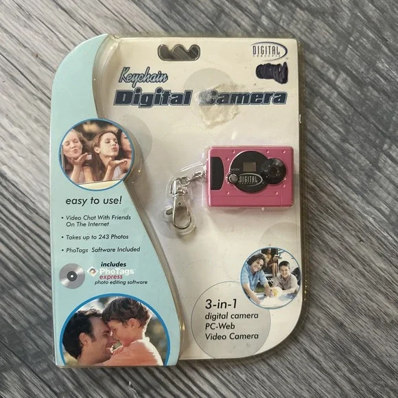 Keychain 3 In 1~Digital Camera, PC Web, Video Camera ~‎ Blue~NEW  Great GIFT