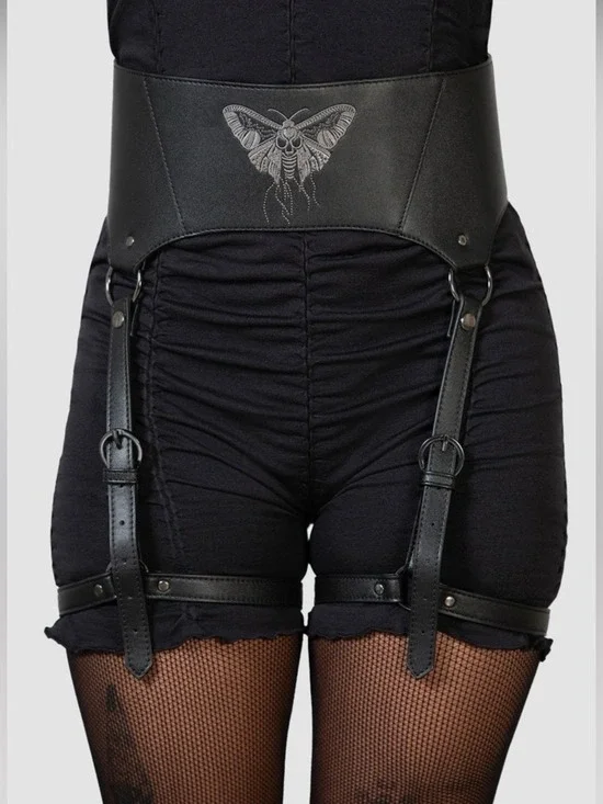 Killstar Death Moth Leg Harness Gothic XS/S Black
