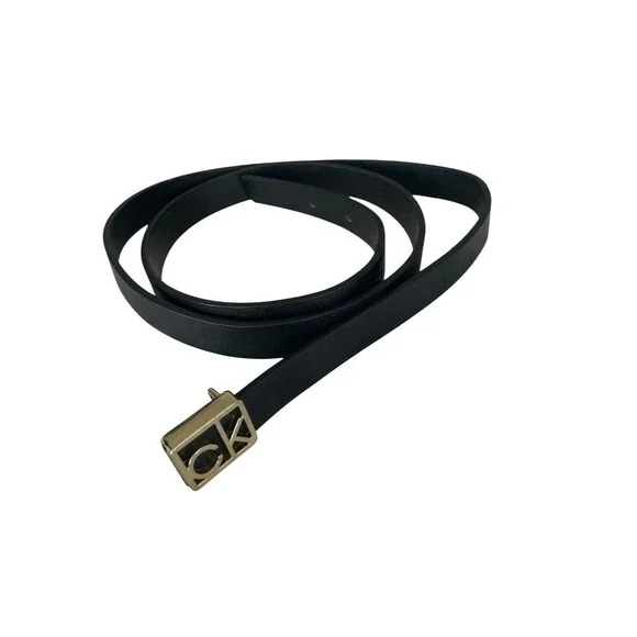 Calvin Klein Women's Monogram Buckle Belt Black