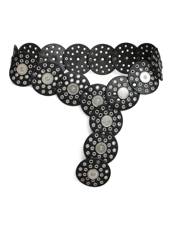 NWOT Vince Camuto Concho Grommet Disc Belt in black. Women’s Medium