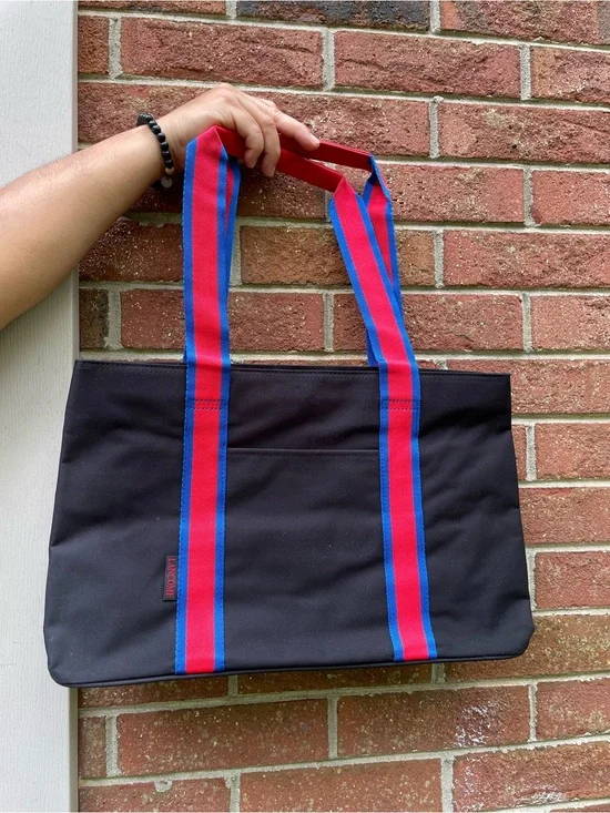 Black Lancôme  Tote bag with Red and Blue Straps