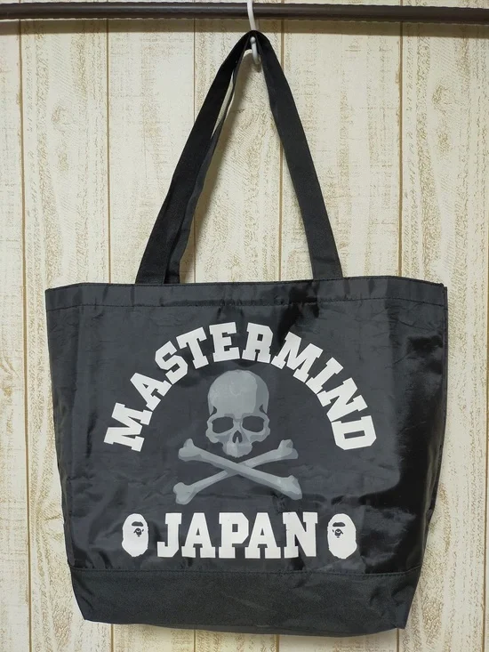 BAPE x MASTERMIND Japan Black Logo Tote Bag with inner pocket