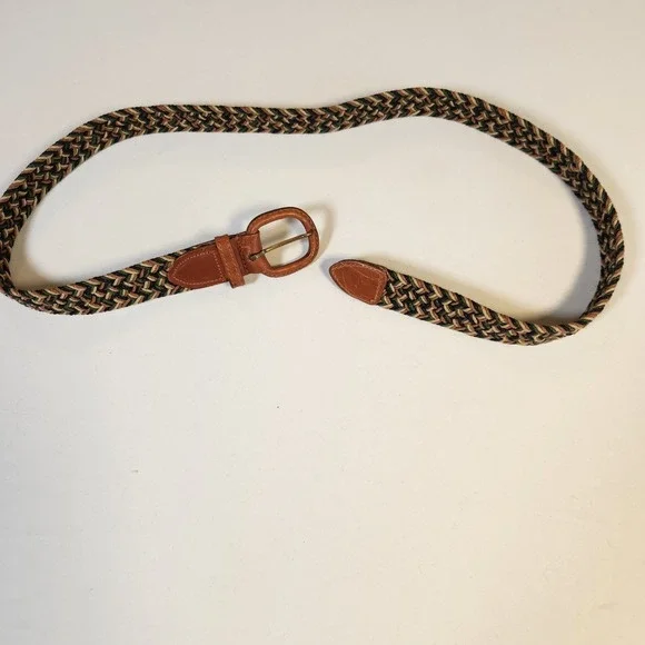 Lady Canterbury Vintage Braided Belt Womens Tan Leather Multicolor