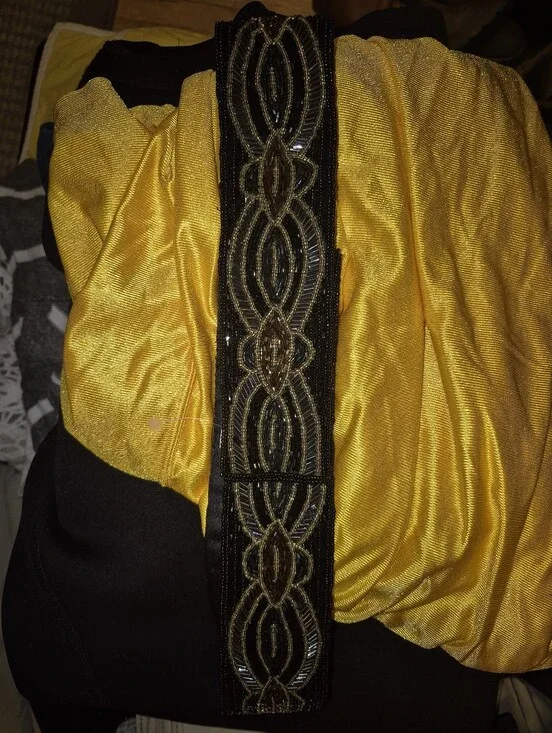 Nwot vintage Talbots black and gold beaded Belt