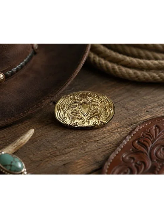 Vintage Ornate Western Floral Scroll Belt Buckle Embossed Country Western Wear