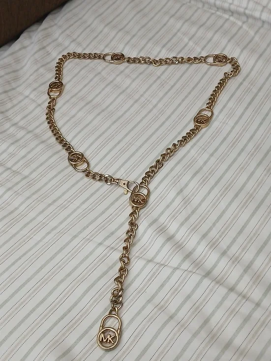 Micheal Kors Gold Chain Logo Belt