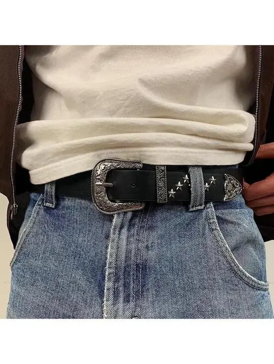 Vintage Western Cowboy Black Belt 38.5 Inch