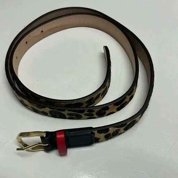 Royal Albartross Women’s Leopard Animal Print Hair Textured Adjustable Belt Med