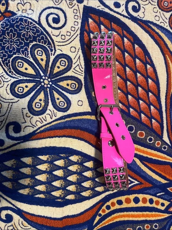 Pink Patent leather studded belt
