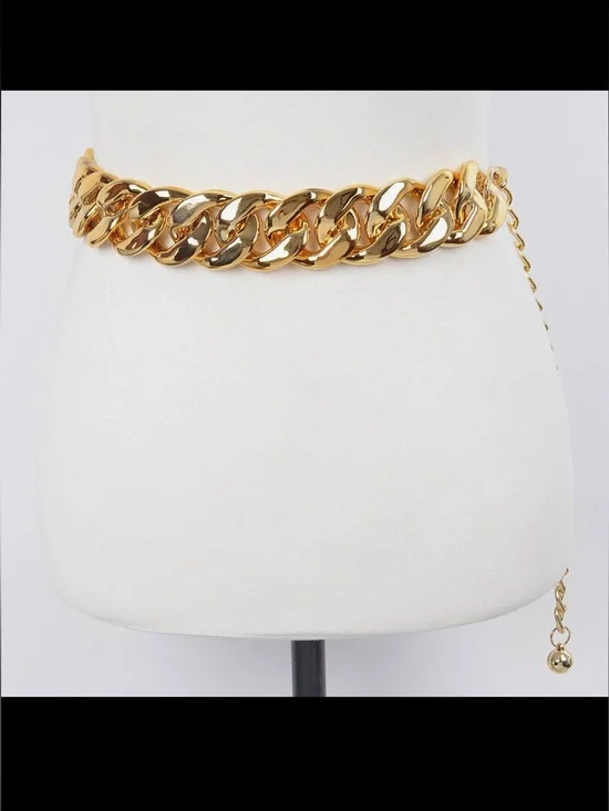 Chunky Gold Chain Link Waist Belt