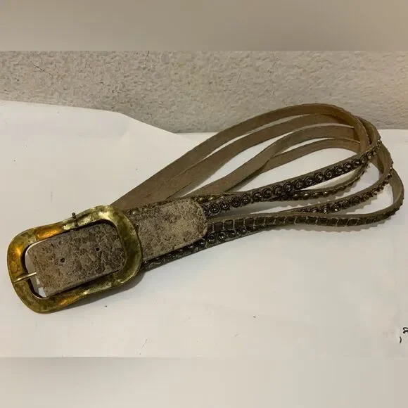 LeatherRock Stone and studded leather belt size M