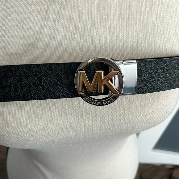 Michael Kors Reversible Leather Monogram Belt NWT