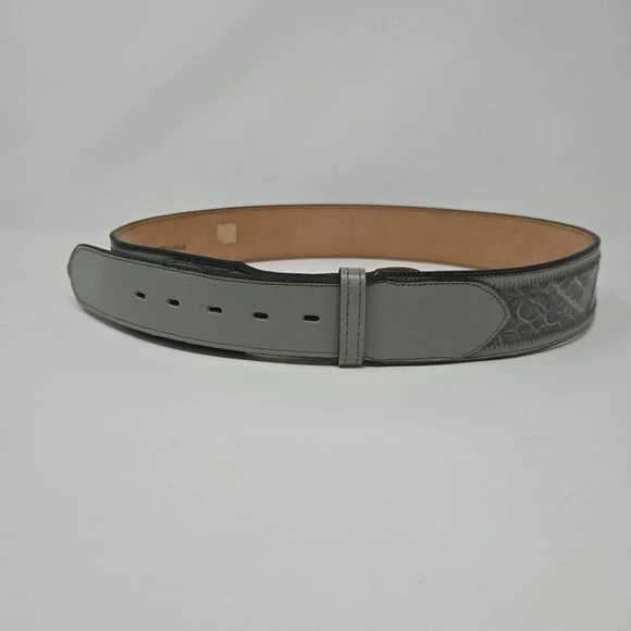 Vintage Nolona‎ Belt Gray Genuine Crocodile Skin 38