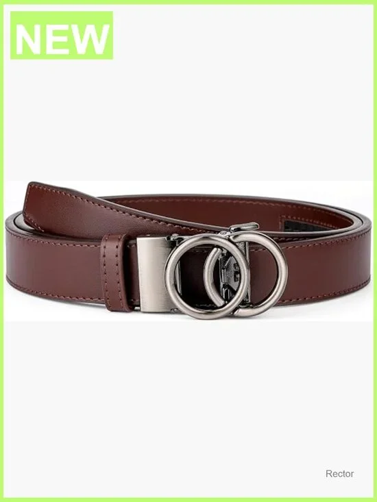 Adjustable Ratchet Leather Dress Belt 3cm Width Custom Fit
