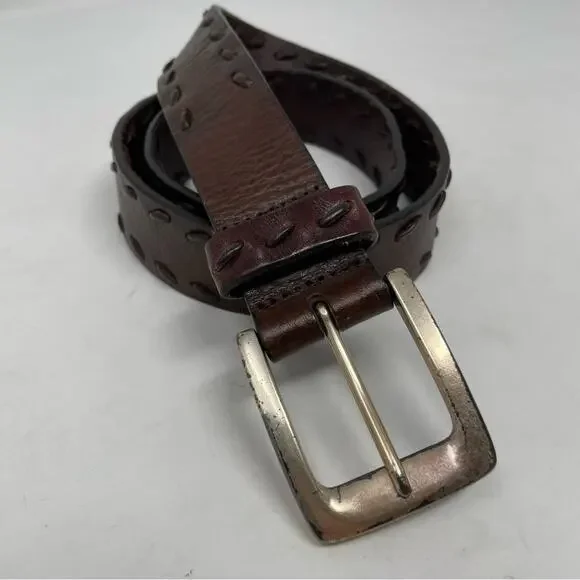 Fossil Brown Stitched Leather Belt Medium