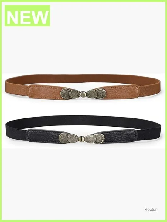 Skinny Elastic Stretch Belt for Dresses Retro Ladies Waist Vintage Thin Belt