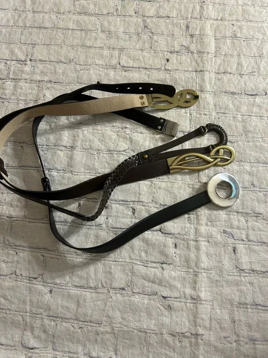 CHICO’S LOT OF (3) UNIQUE STYLE BELTS BOHEMIAN CHIC LEATHER WOMEN’S S/M