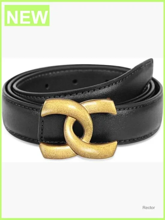 Classic Gold Buckle Leather Fashion Belt for Jeans Dresses Coats