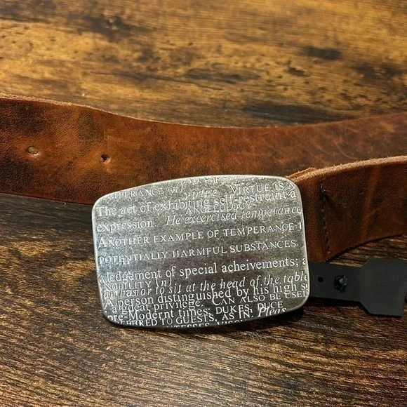 Express Temperance inspirational motivational belt brown leather  women 46
