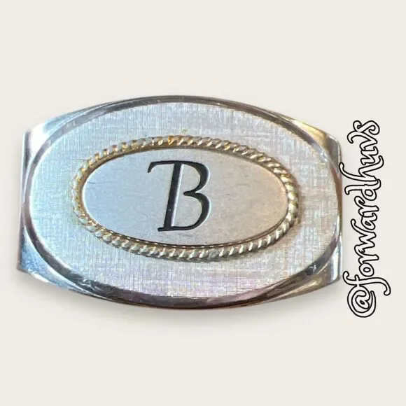 Swank B Initial Monogram Buckle or Bracelet Plate