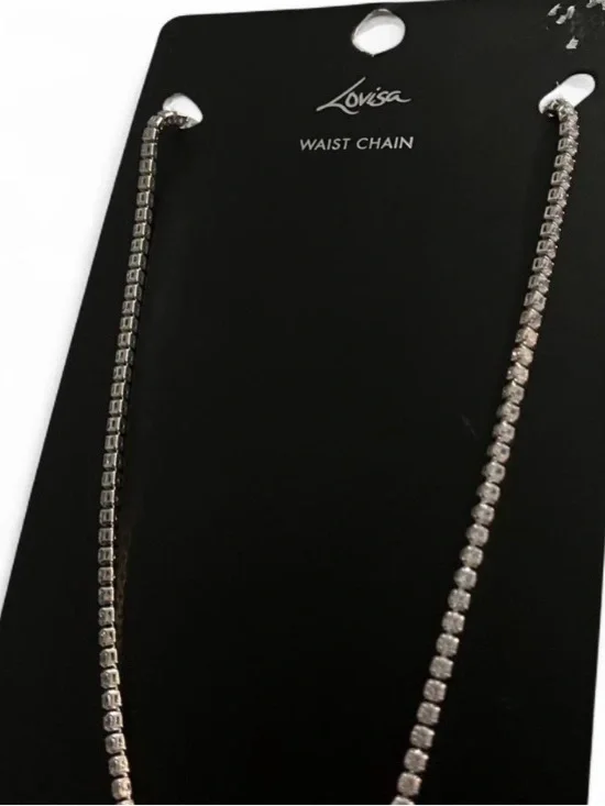 Y2K, Edgy look,Lovisa Silver Rhinestone Waist Chain