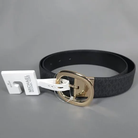 MICHAEL KORS Women’s New Belt Twist Reversible Leather Logo MEDIUM Casual