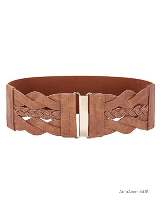 Vintage Elastic Wide Belt 3 Inch Stretchy Cinch Belt for Dresses