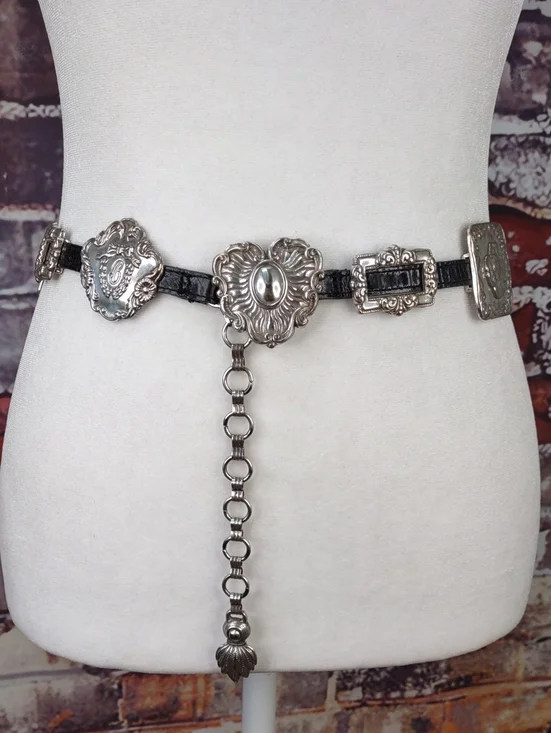 Brighton Concho Belt w/Dangling Chain Link
